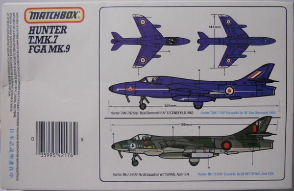 Hawker Hunter T Mk 7 Blue Diamonds RAF Display Team Matchbox 1 72 IH